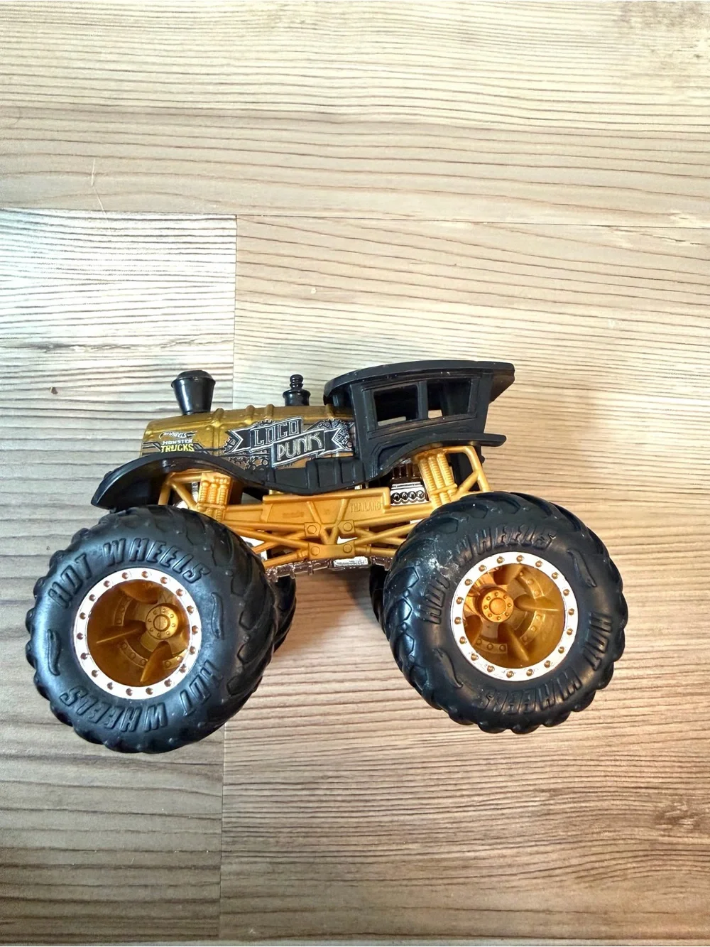 Monster Truck Toy - Gold & Black Loco Punk Hot Wheels